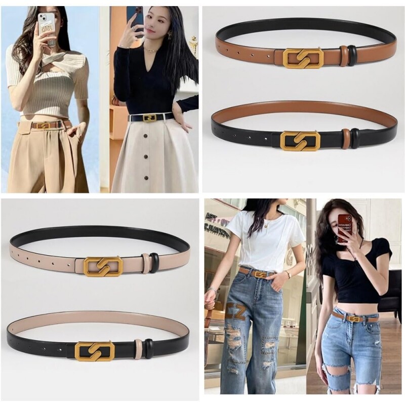 Moteriškas apverčiamas natūralios odos diržas suknelėms kelnės džinsai, madingi suknelių diržai