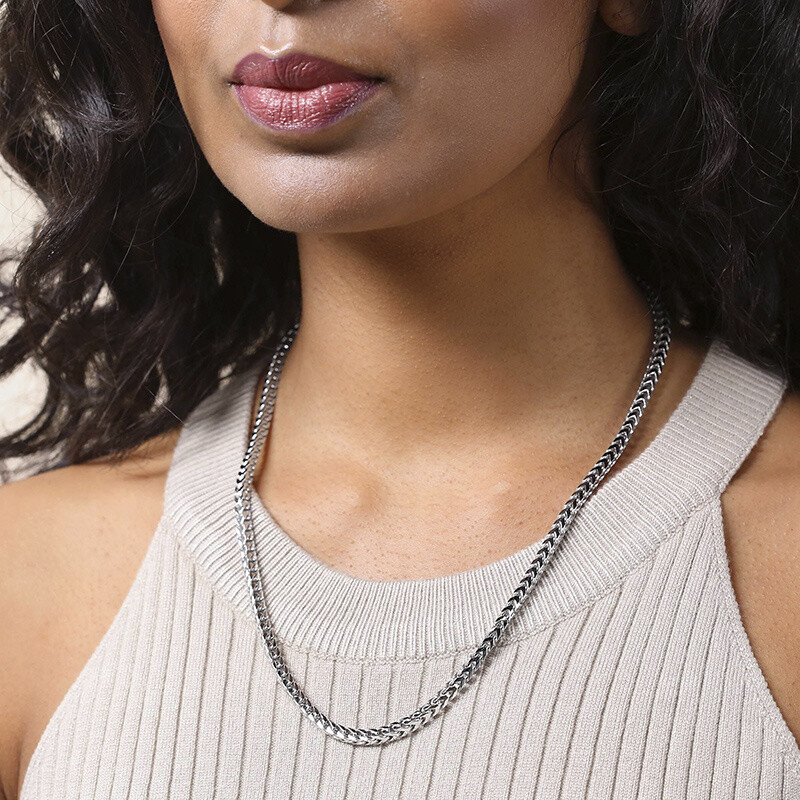 Franco láncos nyaklánc férfi fiúknak, 3 mm vastag rozsdamentes acél nyaklánc, férfi lánc ékszer ajándékok