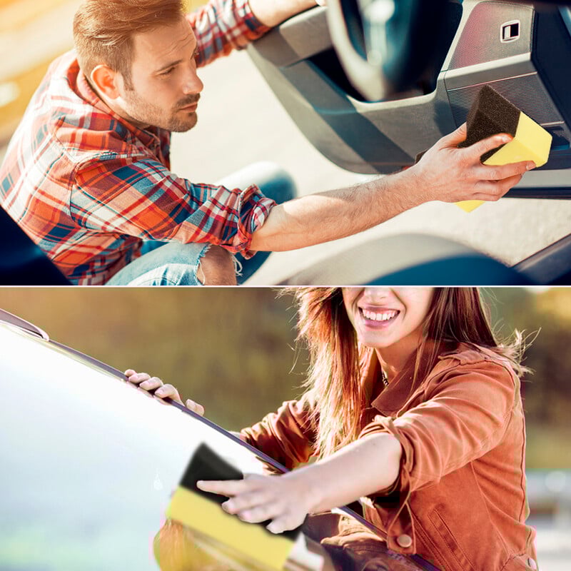 2 ~ 5 vnt. Automobilių valymo kompozitinis PE universalus kampinis trynimo vaškas kempinė padangų šepetys Automobilių valymo automobilių įrankiai