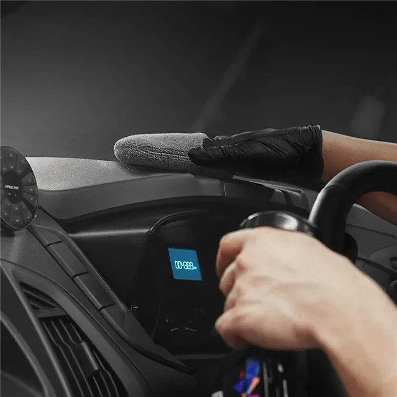 2/6 vnt Automobilių U formos poliravimo ir vaškavimo kempinėMinkštas mikropluošto rankšluostis automobilio vaško aplikatorius Pirštinės tipo putplasčio padas Automobilio detalizavimo įrankiai