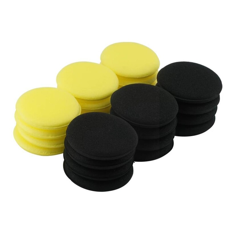12 vnt Automobilių vaškavimo poliravimo kempinės didelio tankio putplasčio aplikatoriaus detalės ir kempinės Pagalvėlės Kietėjantys automobilių poliravimo įrankiai, automobilio plovimas I0A5