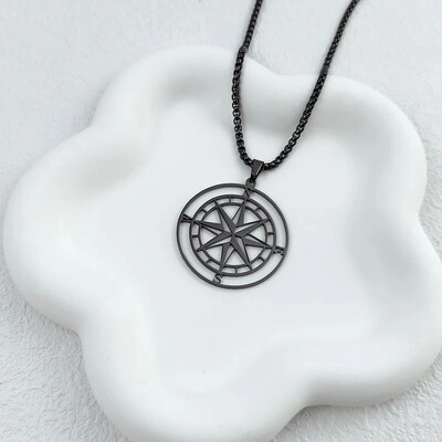 Muške ogrlice s kompasom u zlatnoj boji, starinska vikinška medalja sidra sjevernjače, privjesak od nehrđajućeg čelika za dečka, dar za tatu