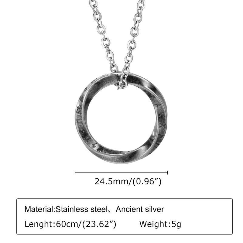 Nove elegantne nordijske vikinške ogrlice za muškarce, vodootporni Mobius okrugli privjesak od nehrđajućeg čelika, darovi za njega, nakit