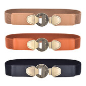 Ženski elastični cinch remen za haljinu Metalna kopča Široki remen u struku za ukras haljine