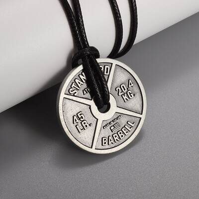 Висулка с дъмбели за вдигане на тежести от неръждаема стомана Muscle Man Фитнес Културизъм Колие с щанги Жени Фитнес зала Спортни бижута