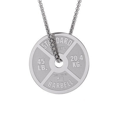 Висулка с дъмбели за вдигане на тежести от неръждаема стомана Muscle Man Фитнес Културизъм Колие с щанги Жени Фитнес зала Спортни бижута