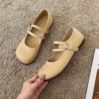 Juoda japoniško stiliaus „Lolita“ apvali pirštinė Moteriška avalynė „Mary Jane“ plokščia moteriška avalynė „Gotic Moccasins“ autentiški „Mark Fashion L“