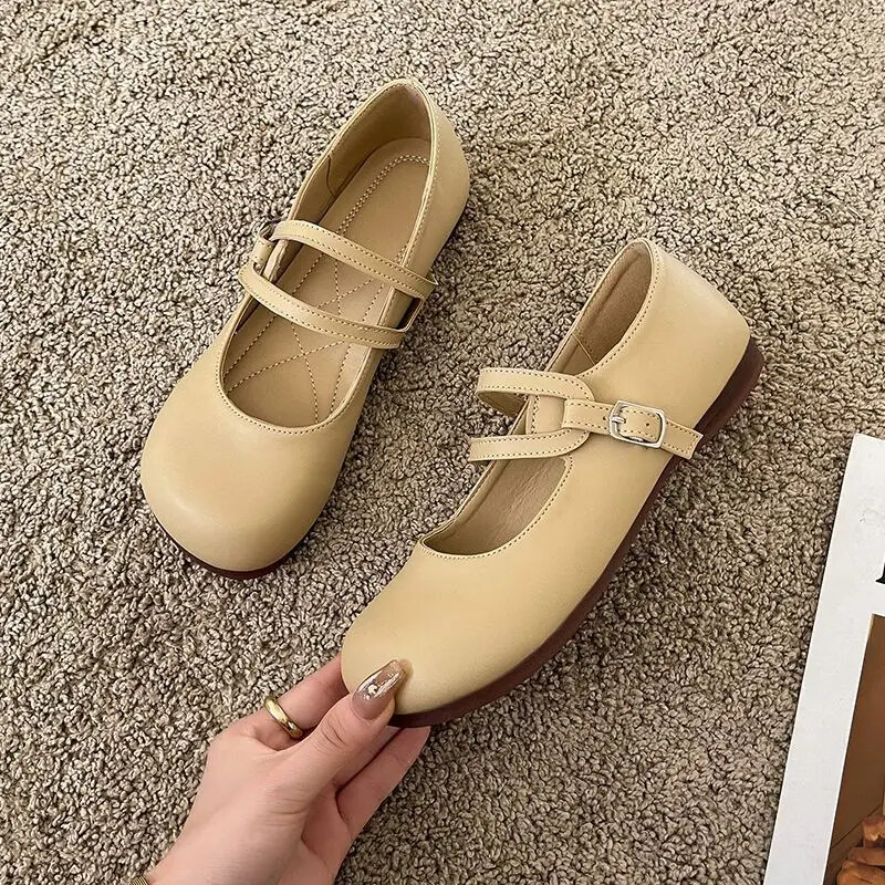 Juoda japoniško stiliaus „Lolita“ apvali pirštinė Moteriška avalynė „Mary Jane“ plokščia moteriška avalynė „Gotic Moccasins“ autentiški „Mark Fashion L“