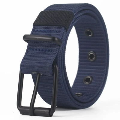 Curea din pânză perforată, curea bărbătească cu cataramă cu ac, versiunea coreeană pentru tineri studenți, centură versatilă de blugi, antrenament militar, extensie