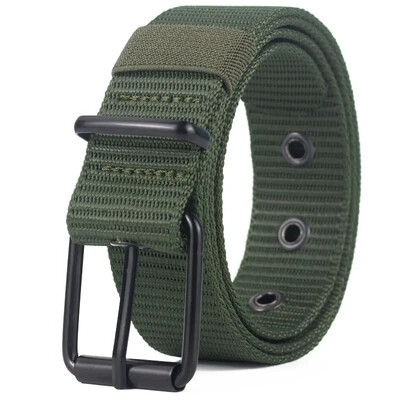 Curea din pânză perforată, curea bărbătească cu cataramă cu ac, versiunea coreeană pentru tineri studenți, centură versatilă de blugi, antrenament militar, extensie