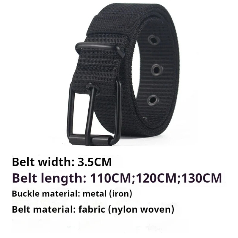 Curea din pânză perforată, curea bărbătească cu cataramă cu ac, versiunea coreeană pentru tineri studenți, centură versatilă de blugi, antrenament militar, extensie