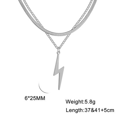 Ogrlica od nehrđajućeg čelika Hot Lightning Ogrlica s privjeskom za žene Muškarci Temperament Hip Hop Retro Lanac Šarm Dodaci Nakit