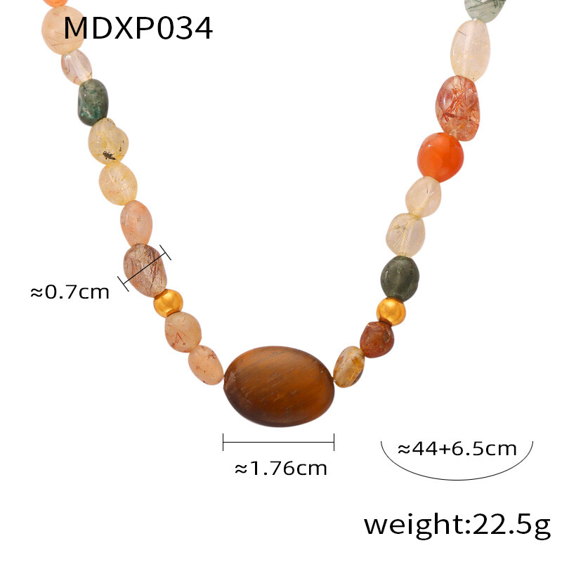 Madingi 4 būdai Bohemia Nature Stones nerūdijančio plieno karoliai moterims Kasdieniai apykaklės grandinės žavesys moteriški papuošalai