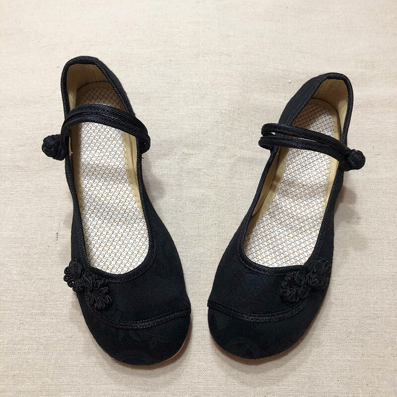 „Veowalk“ kiniškas mazgas, moteriškas medvilninis audinys, išsiuvinėtas baleto butas, retro stiliaus moteriškas laisvalaikio tradicinis senovinis Pekino batai, vienspalviai