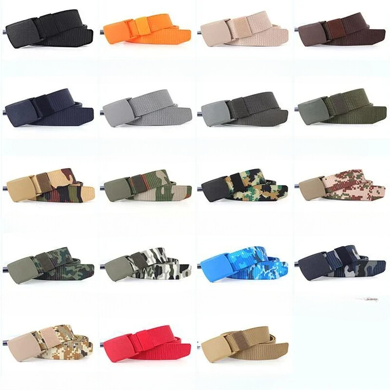 3.8X120cm curea automată din nailon cu cataramă pentru bărbați, camuflaj verde - centură pentru bărbați, în talie, curele de pânză, curea pentru femei