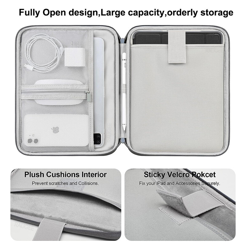 Planšetdatora somas futrālis iPad Pro 12.9 Air 13 11 collu 2024. gada maisiņa vāciņš iPad 7 8 9 10. Air 4 5. paaudzes portatīvajai rokassomiņai ar piedurknēm