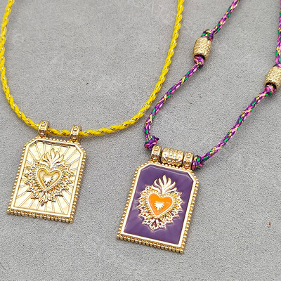 Bohém stílusú Tarot kártya szív medál nyaklánc rozsdamentes acél színes démon szem Y2k Charm Choker személyre szabott ékszer ajándék