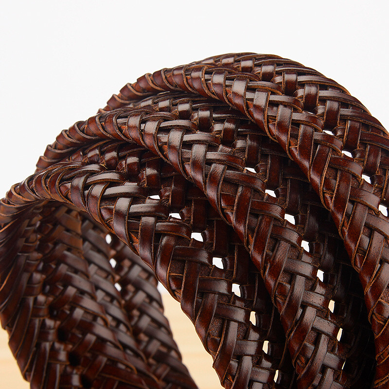 Мъжки колан от естествена кожа за мъже, плетена каишка, ретро дизайнерски дънки, плетени колани без дупки, висококачествени панталони