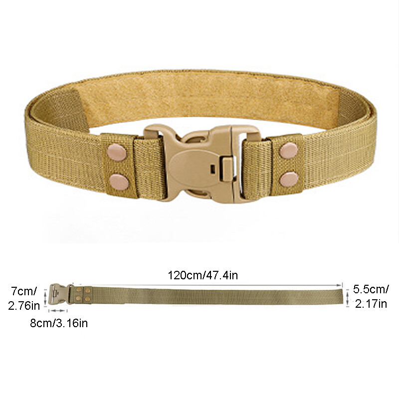Curea tactică militară pentru bărbați Compat Vânătoare în aer liber Drumeții 5,5 cm lățime Heavy Duty Cataramă cu eliberare rapidă Curele din pânză din nailon