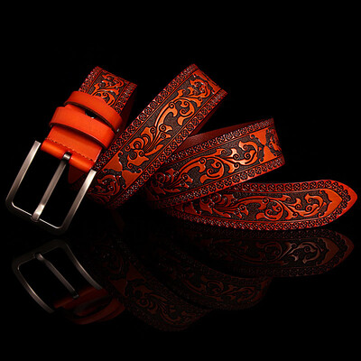 Övek férfiaknak Kiváló minőségű tehén valódi bőr tervezői öv férfi divat klasszikus vintage tűs csatszíj Cowboy farmerekhez