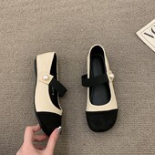 Nové horúce dámske ploché topánky, módne plytké pracky, dámske mäkké papuče, jarné a letné perlové elastické opasky, farebné tenisky Mary Jane