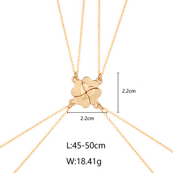 Κολιέ φιλίας Μαγνητικό ασορτί τετράφυλλο τριφύλλι Δώρα καλύτερος φίλος κολιέ για κορίτσια Γυναικείο κολιέ Magnet BFF για 4