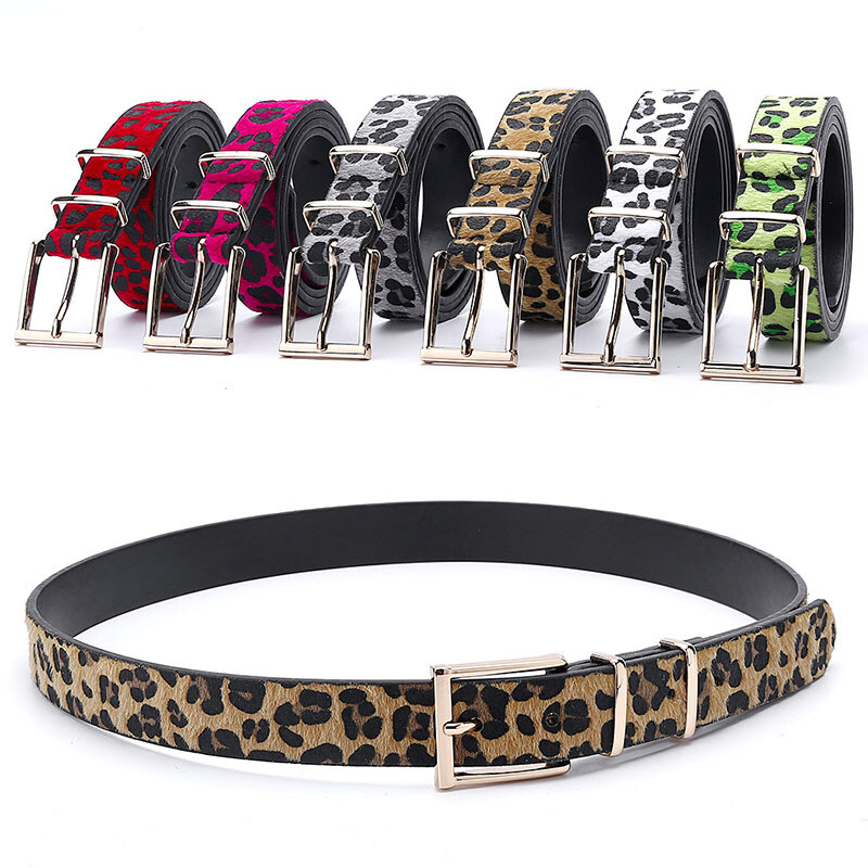 Dámsky opasok Simplicity s leopardím vzorom, ružovo-zlatá kovová pracka, značkový dizajnérsky dievčenský džínsový dekoračný módny dámsky opasek