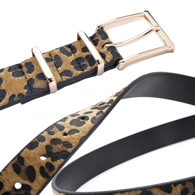 Dámsky opasok Simplicity s leopardím vzorom, ružovo-zlatá kovová pracka, značkový dizajnérsky dievčenský džínsový dekoračný módny dámsky opasek