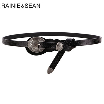 RAINIE SEAN Vintage Ζώνες για Γυναικείες Ζώνη Μέσης Cowskin Γνήσιο Δερμάτινο Καφέ Πριτσίνι Γυναικεία ζώνη υψηλής ποιότητας μάρκας 105cm 110cm 115cm