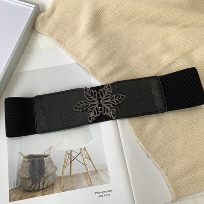 Vintage széles derék öv nőknek Retro Totem széles derékpánt rugalmas sztreccs ruha deréköv csatszíj női