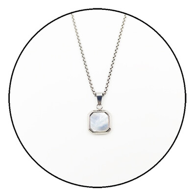 Divatos medálok férfiaknak rozsdamentes acél ékszerek Vintage négyzet alakú berakásos kő medál nyaklánc punk stílusú férfi ajándék