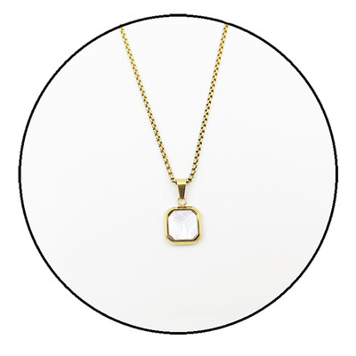 Divatos medálok férfiaknak rozsdamentes acél ékszerek Vintage négyzet alakú berakásos kő medál nyaklánc punk stílusú férfi ajándék