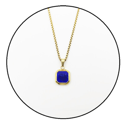 Divatos medálok férfiaknak rozsdamentes acél ékszerek Vintage négyzet alakú berakásos kő medál nyaklánc punk stílusú férfi ajándék