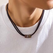 Vintage Pu koža s metalnim perlama Choker ogrlica za muškarce Trendy ovratnik na vratu Dodaci 2023 Modni nakit Muški dar