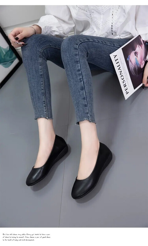 Moteriški baleto batai Moteriški plokščiapadžiai biuro batai Negabaritinė valties audinys Sweet Loafers Moteriški batai nėščioms moterims