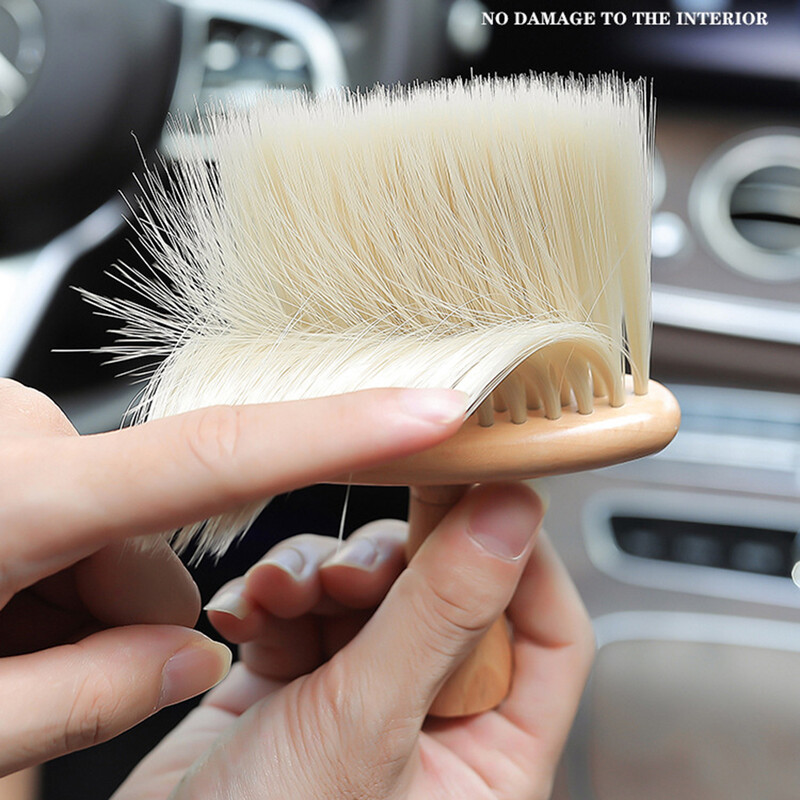 LULECI Beech auto õhu väljalaskeava puhastushari armatuurlaud Konditsioneer tolmupühkimistööriist Auto siseruumide kodukontori tolmuharjad