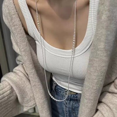 2024-es új, kifinomult, elegáns, sokoldalú prarl nyaklánc medálok női divatos, csúcskategóriás, hosszú luxuspulóver ékszerlánc