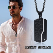 Ogrlica za muškarce Geometrijski privjesak s umetkom od cirkona od nehrđajućeg čelika, crna ogrlica, metalna ogrlica koja ne blijedi, modni dizajn nakita protiv hrđe