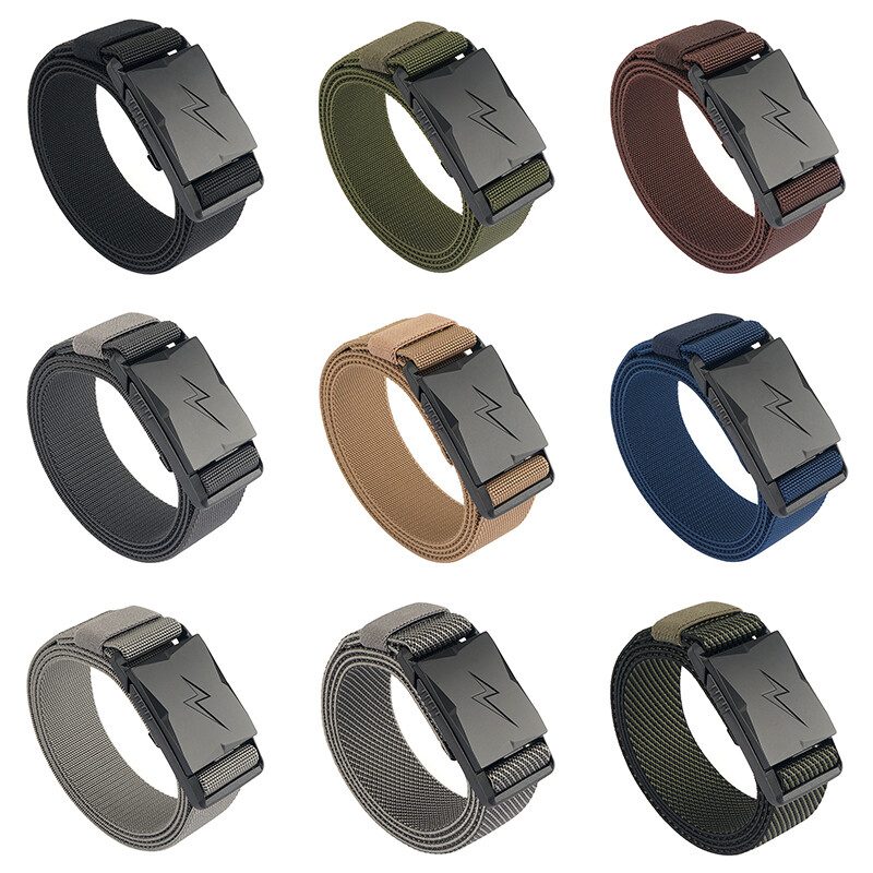 VATLTY magnetinis elastinis diržas vyrams plastikine sagtimi greitai atsegamas karinis diržas, taktinis lauko diržas rudas diržas, vyriškas