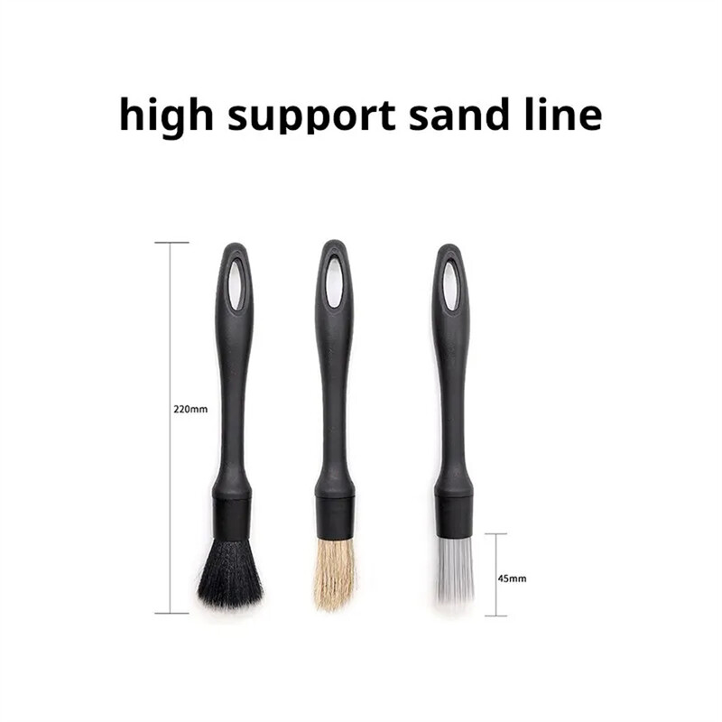 3 vnt. valymo šepetys, automobilio oro kondicionavimo ventiliacijos anga, valymas, šlavimo dulkės, automobilio salonas su šepečiu, automobilių plovimo įrankių rinkinys