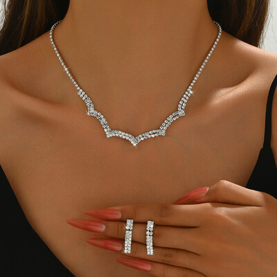 2 komada ženskog nakita Set ogrlica sa vještačkim dijamantima Francuski vintage naušnice Ogrlica Mladenka Dodaci za fotografije vjenčanja za djeveruše Darovi