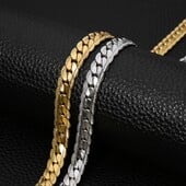 HIYEE 3/4/5/6/7 mm ogrlica s ravnim zmijskim lancem, zlatna/srebrna boja, lanac od nehrđajućeg čelika, muškarci, žene, modni nakit, poklon