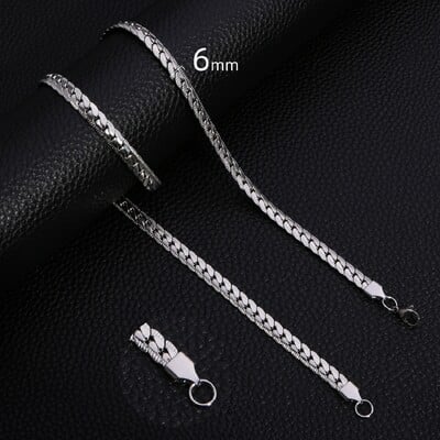 HIYEE 3/4/5/6/7 mm ogrlica s ravnim zmijskim lancem, zlatna/srebrna boja, lanac od nehrđajućeg čelika, muškarci, žene, modni nakit, poklon