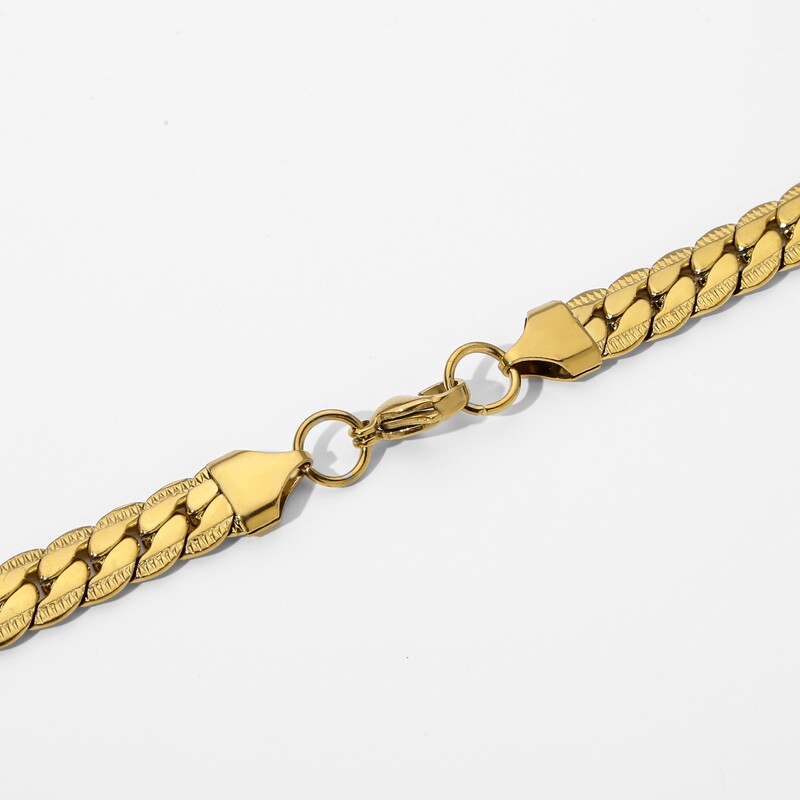 HIYEE 3/4/5/6/7 mm ogrlica s ravnim zmijskim lancem, zlatna/srebrna boja, lanac od nehrđajućeg čelika, muškarci, žene, modni nakit, poklon