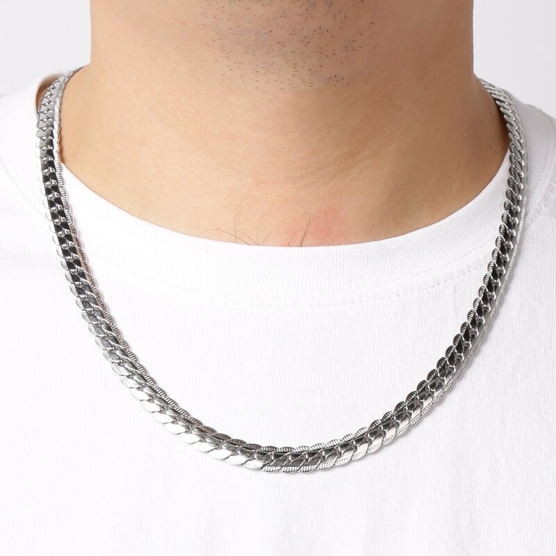 HIYEE 3/4/5/6/7 mm ogrlica s ravnim zmijskim lancem, zlatna/srebrna boja, lanac od nehrđajućeg čelika, muškarci, žene, modni nakit, poklon