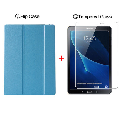 Flip tablet tok Samsung Galaxy Tab A A6 10,1" (2016) T580 Funda PU bőr intelligens borítás SM-T580 SM-T585 Folio Capa készülékhez