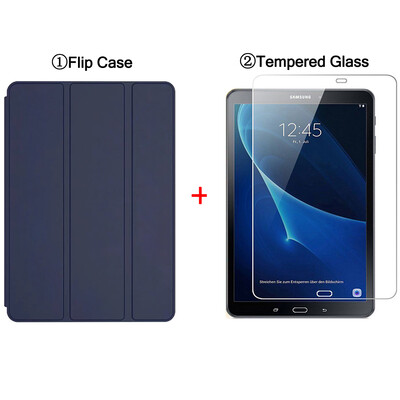 Flip tablet tok Samsung Galaxy Tab A A6 10,1" (2016) T580 Funda PU bőr intelligens borítás SM-T580 SM-T585 Folio Capa készülékhez