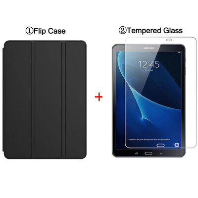 Flip tablet tok Samsung Galaxy Tab A A6 10,1" (2016) T580 Funda PU bőr intelligens borítás SM-T580 SM-T585 Folio Capa készülékhez