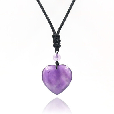 Ametiste naturale Reiki Arborele Vieții Hexagon Inimă Sârmă Înfășurată Pandantiv Cerc Gogoașă împletită Colier lucrat manual Femei Bărbați Bijuterii