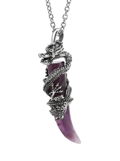 Ametiste naturale Reiki Arborele Vieții Hexagon Inimă Sârmă Înfășurată Pandantiv Cerc Gogoașă împletită Colier lucrat manual Femei Bărbați Bijuterii